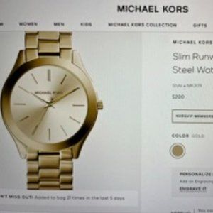 Michael Kors - Slim Runway Gold-Plated Stainless Watch